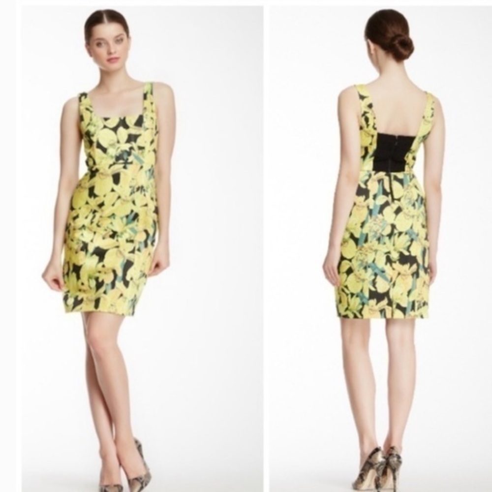 Alice and Olivia yellow flow dress